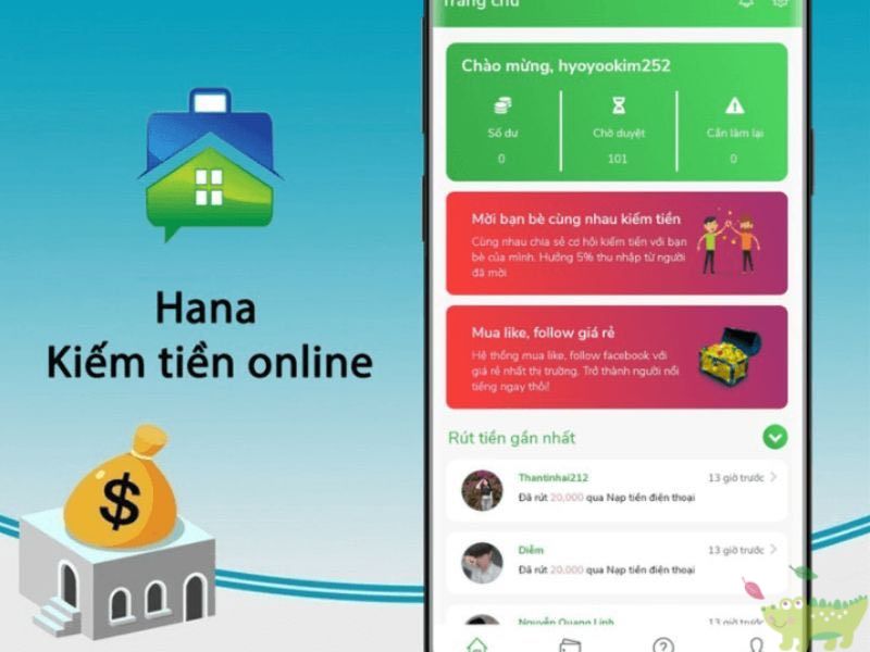 App làm nhiệm vụ Tiktok kiếm tiền qua tương tác– Hana